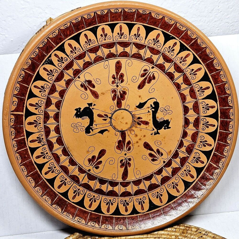 Vintage Decorative Ancient Grecian Greek Design Wall Pottery Accent Plate Art